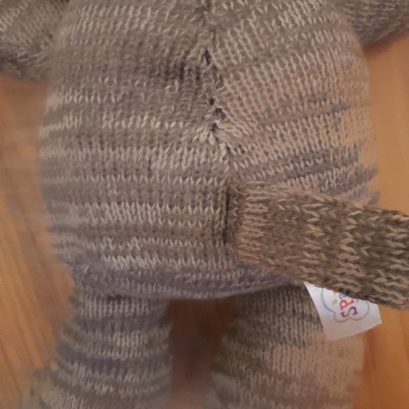 Spark Walmart Imagine Plush Elephant Rattle Knit Gray White Lovey Sewn Eyes 14” - Picture 8 of 11